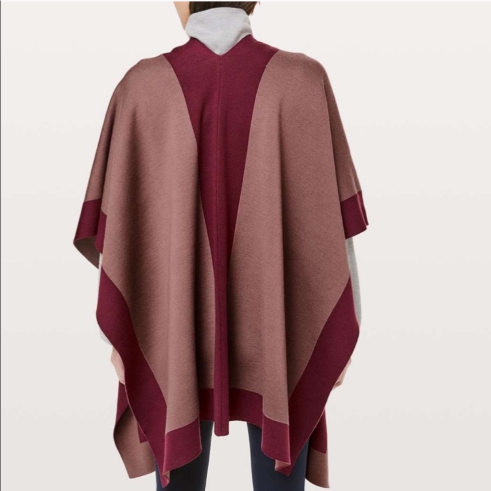 Lululemon Bundle Up Wrap wool poncho Spanish oak - Picture 3 of 6